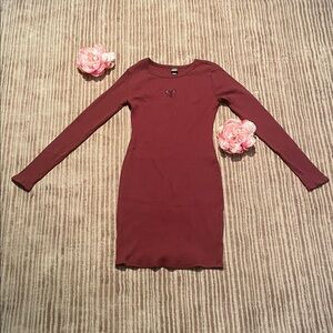 Wild Fable Burgundy Kids Casual Dress
